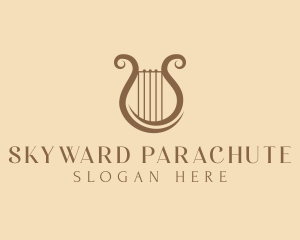 Musical Harp Lyre logo design