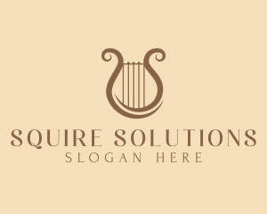 Musical Harp Lyre logo design