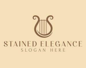 Musical Harp Lyre logo design