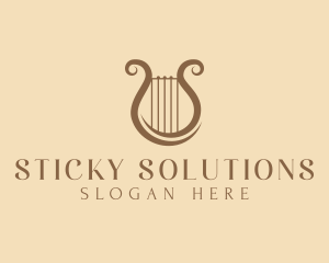 Musical Harp Lyre logo design