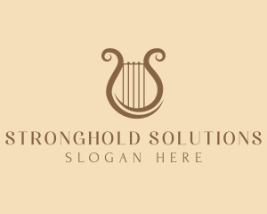 Musical Harp Lyre logo design