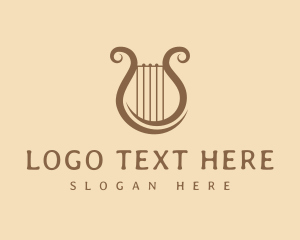Harp - Golden Harp Letter S logo design