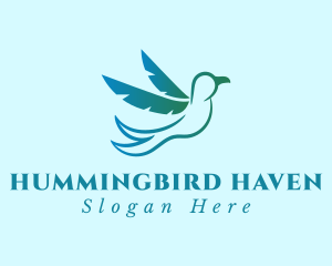 Blue Swallow Bird logo design