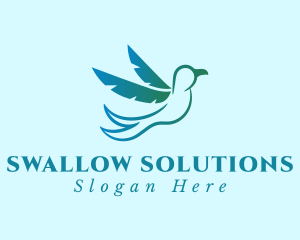 Swallow - Blue Swallow Bird logo design