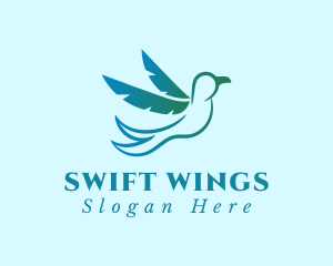 Blue Swallow Bird logo design