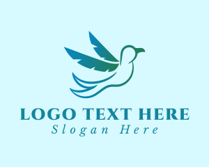 Pigeon - Blue Swallow Bird logo design