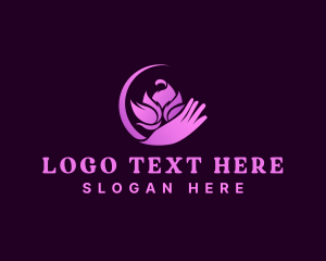 Dermatology - Beauty Wellness Lotus Hand logo design