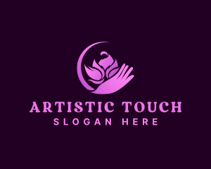 Beauty Wellness Lotus Hand logo design