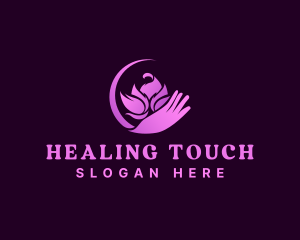 Beauty Wellness Lotus Hand logo design