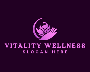 Beauty Wellness Lotus Hand logo design