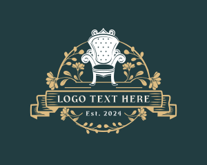 Seat - Royal Chair Floral Ornament logo design