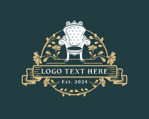 Home Decor - Royal Chair Floral Ornament logo design