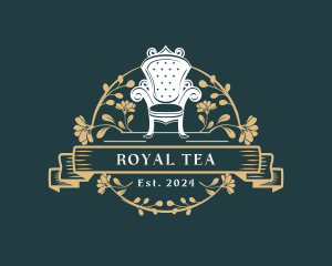 Royal Chair Floral Ornament logo design