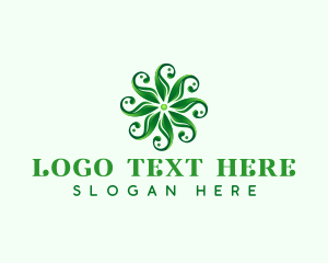 Holistic - Eco Floral Leaves logo design