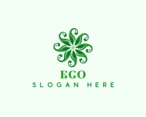 Eco Floral Leaves logo design