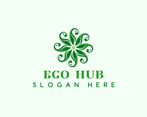 Eco Floral Leaves logo design