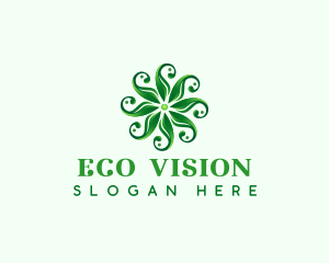 Eco Floral Leaves logo design