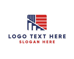 America - American Marketing Flag logo design