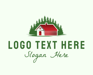 Hill - Forest Cabin House logo design