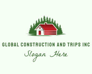 Apartment - Forest Cabin House logo design