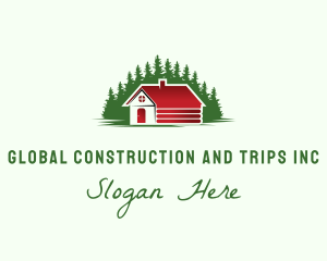 Rental - Forest Cabin House logo design