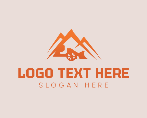 Orange - Mountain Bulldozer Construction logo design