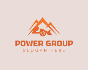 Orange - Mountain Bulldozer Construction logo design