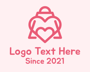 Shopping - Pink Lovely Shopping Bag logo design