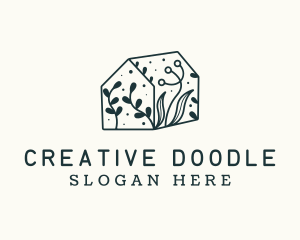 Doodle - Leaf Doodle House logo design