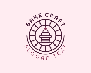 Bakery Cherry Cupcake logo design