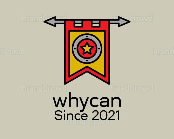 Medieval Shield Banner Logo