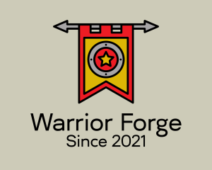 Battle - Medieval Shield Banner logo design