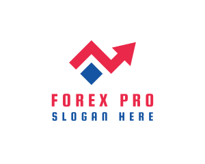 Forex - Geometric Crooked Arrow logo design