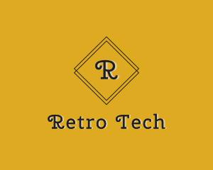 Retro Diamond Frame Boutique logo design