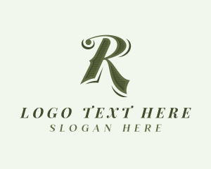 Typography - Retro Designer Letter R logo design