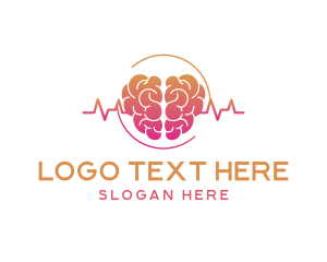 Brain - Brain Neurology Heartbeat logo design