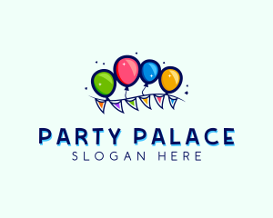 Balloon Birthday Banner logo design