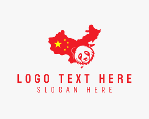 Asian Country - China Panda Animal logo design