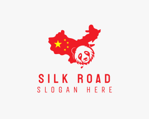 China Panda Map logo design