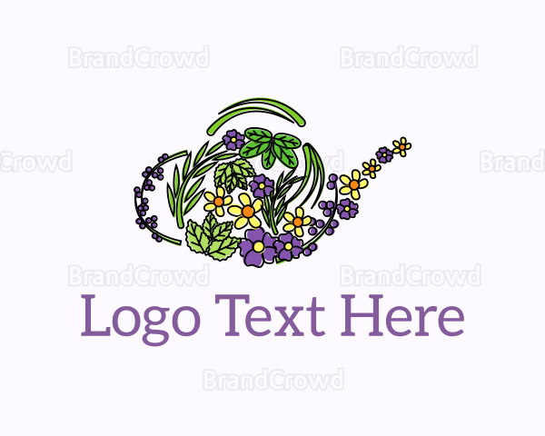 Floral Herbal Teapot Logo