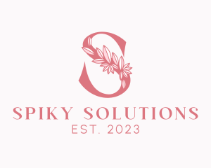 Pink Salon Letter S logo design