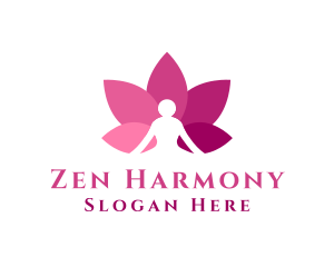 Zen Flower Meditate logo design