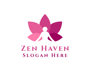 Zen Flower Meditate logo design