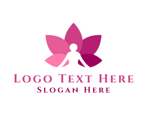 Buddhism - Zen Flower Meditate logo design