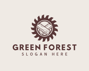 Wood Circular Saw  logo design