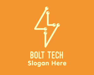 Bolt - Yellow Circuit Bolt logo design