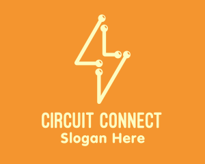 Circuit - Yellow Circuit Bolt logo design