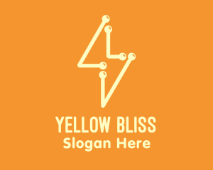 Yellow - Yellow Circuit Bolt logo design