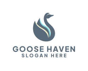 Goose - Bird Wings Aviary logo design