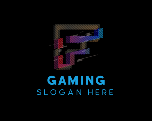 Blogger - Gradient Glitch Letter F logo design